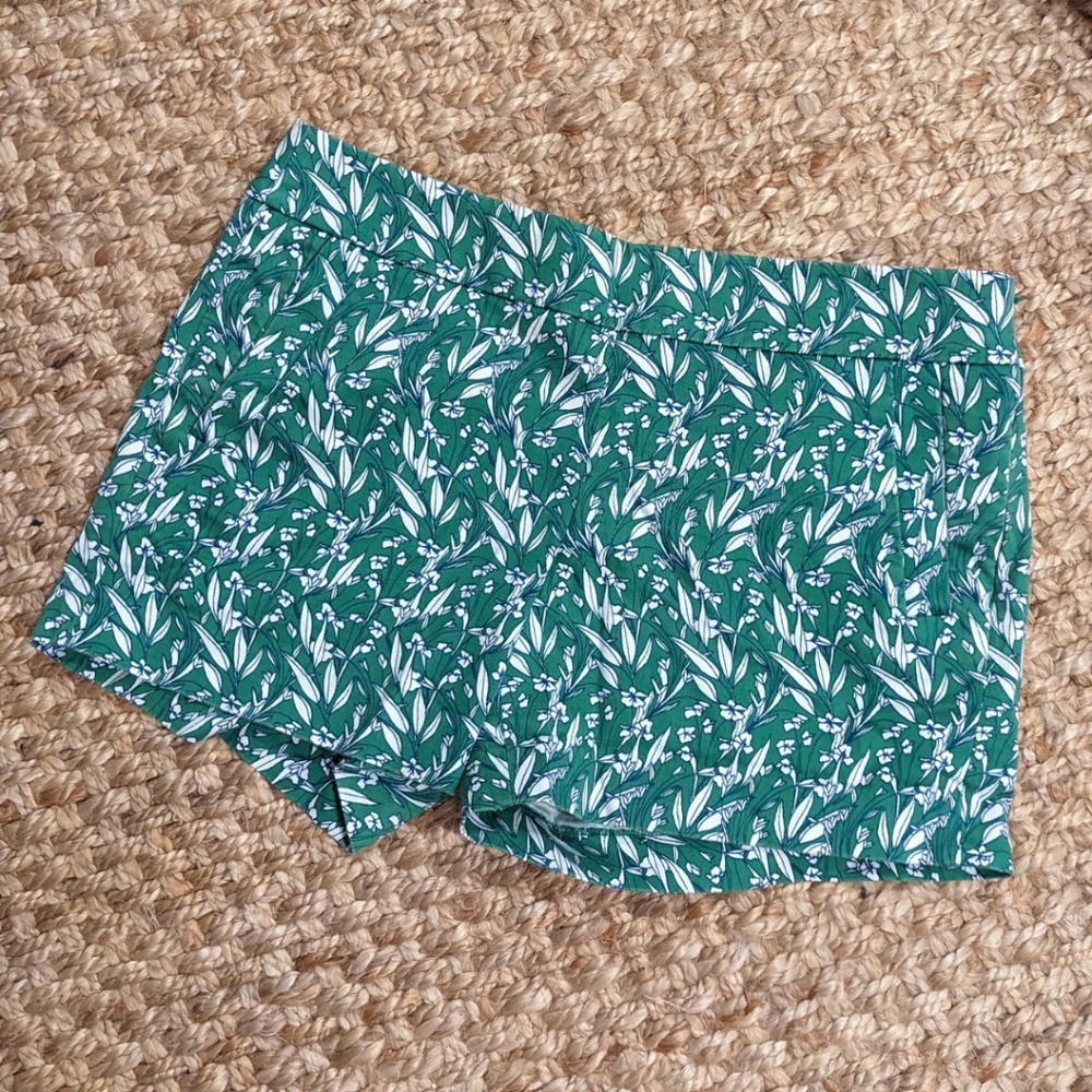 JCrew Green and Blue floral stretch shorts